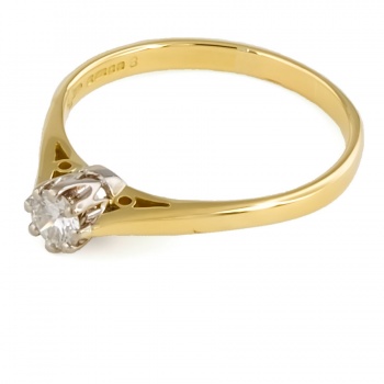 18ct gold Diamond solitaire Ring size S